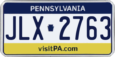 PA license plate JLX2763