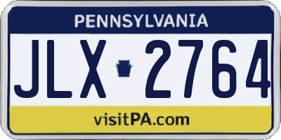 PA license plate JLX2764