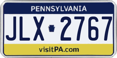 PA license plate JLX2767