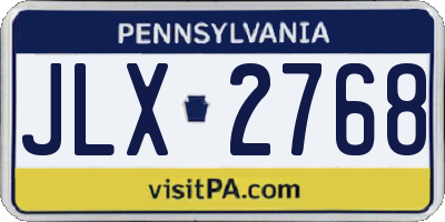 PA license plate JLX2768