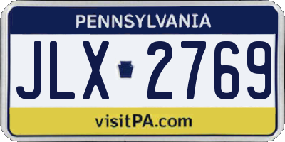 PA license plate JLX2769