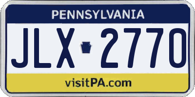 PA license plate JLX2770