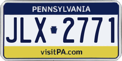 PA license plate JLX2771
