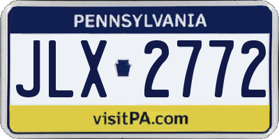 PA license plate JLX2772