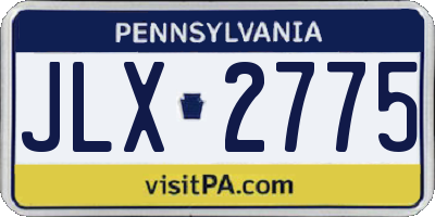 PA license plate JLX2775