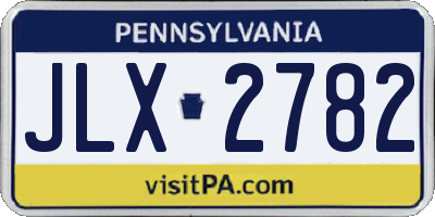 PA license plate JLX2782