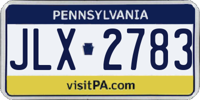 PA license plate JLX2783