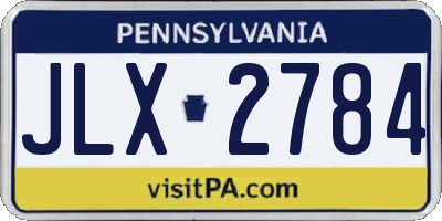 PA license plate JLX2784
