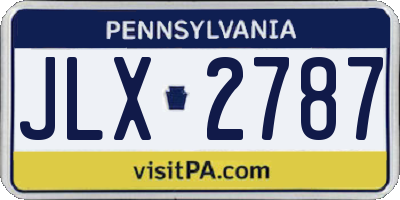 PA license plate JLX2787