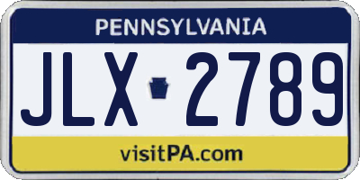 PA license plate JLX2789