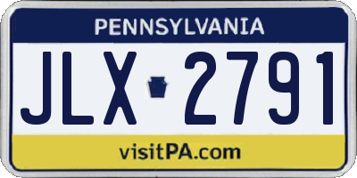 PA license plate JLX2791