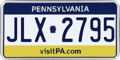 PA license plate JLX2795