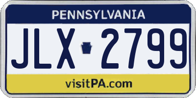 PA license plate JLX2799