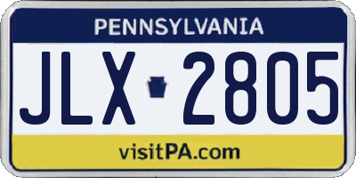 PA license plate JLX2805