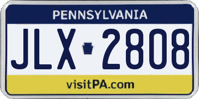 PA license plate JLX2808