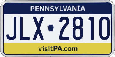 PA license plate JLX2810