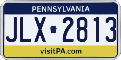 PA license plate JLX2813