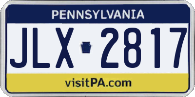 PA license plate JLX2817