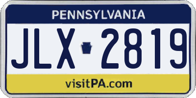 PA license plate JLX2819