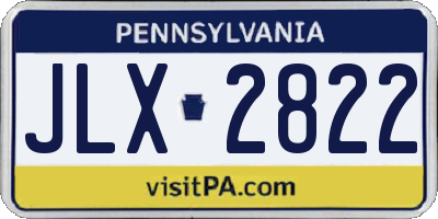 PA license plate JLX2822