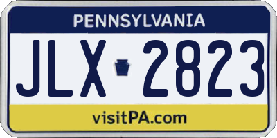 PA license plate JLX2823