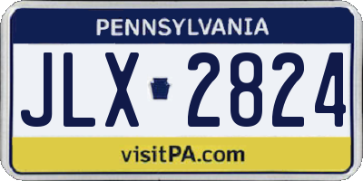 PA license plate JLX2824