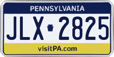 PA license plate JLX2825