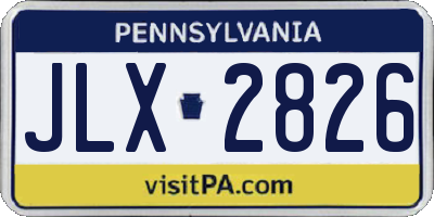 PA license plate JLX2826