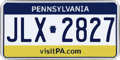PA license plate JLX2827