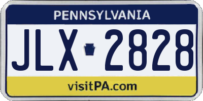 PA license plate JLX2828