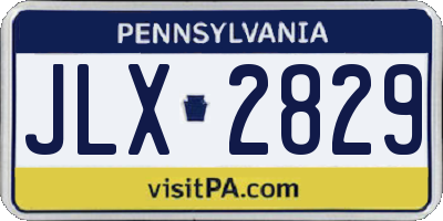 PA license plate JLX2829