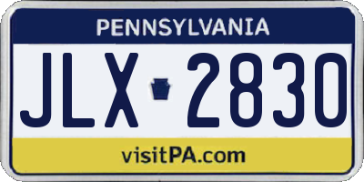 PA license plate JLX2830