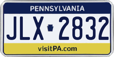 PA license plate JLX2832