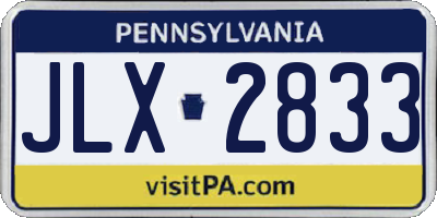 PA license plate JLX2833