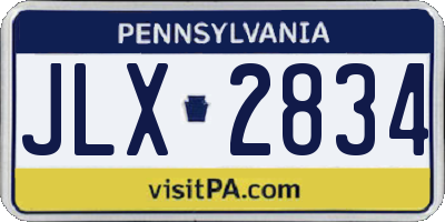 PA license plate JLX2834