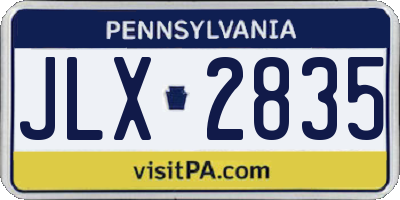 PA license plate JLX2835