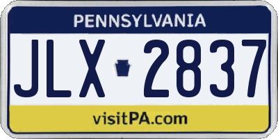 PA license plate JLX2837
