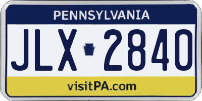 PA license plate JLX2840