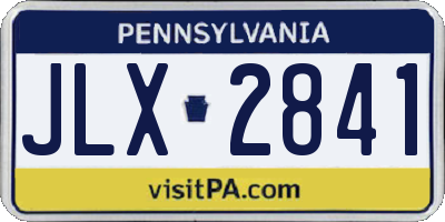 PA license plate JLX2841
