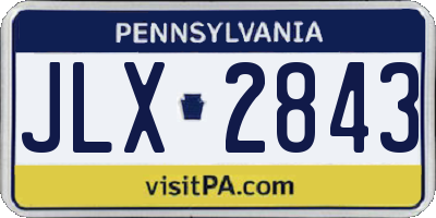 PA license plate JLX2843