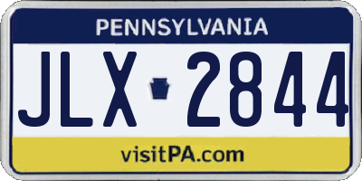 PA license plate JLX2844