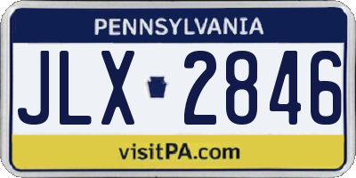 PA license plate JLX2846
