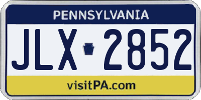 PA license plate JLX2852