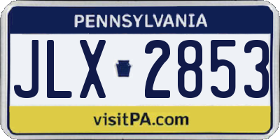 PA license plate JLX2853