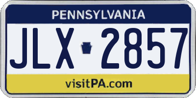 PA license plate JLX2857