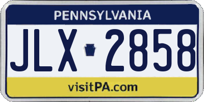 PA license plate JLX2858