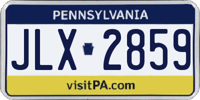 PA license plate JLX2859