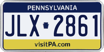 PA license plate JLX2861