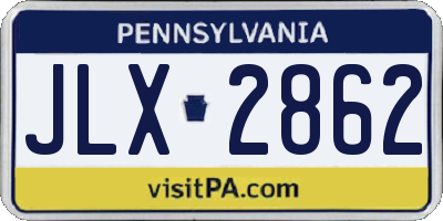 PA license plate JLX2862