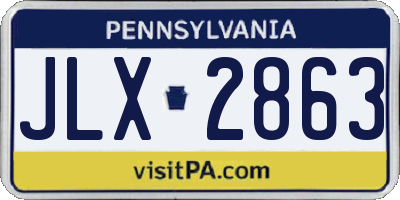 PA license plate JLX2863